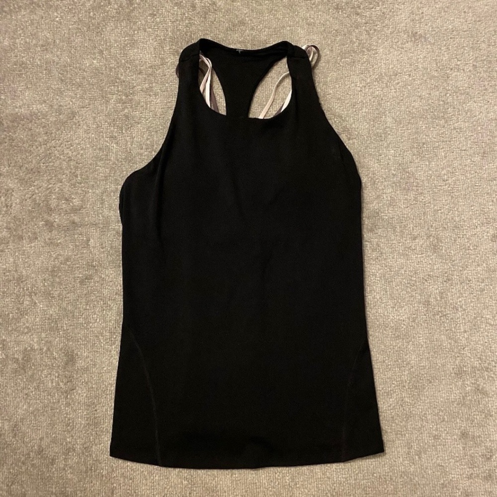 Fabletics Sports Bra Top Womens No Tag S Black Pink Purple Strappy Padded Active